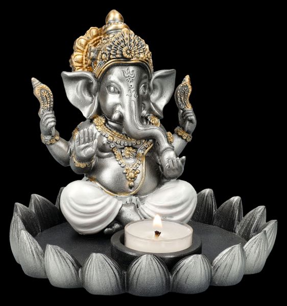 Teelichthalter - Ganesha in Lotus Schale