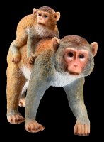 Garden Figurine - Monkey Mama carries Baby