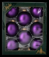 Christmas Balls Set of 8 - Satin Purple