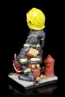 Funny Job Figur - Feuerwehrmann grillt Würstchen