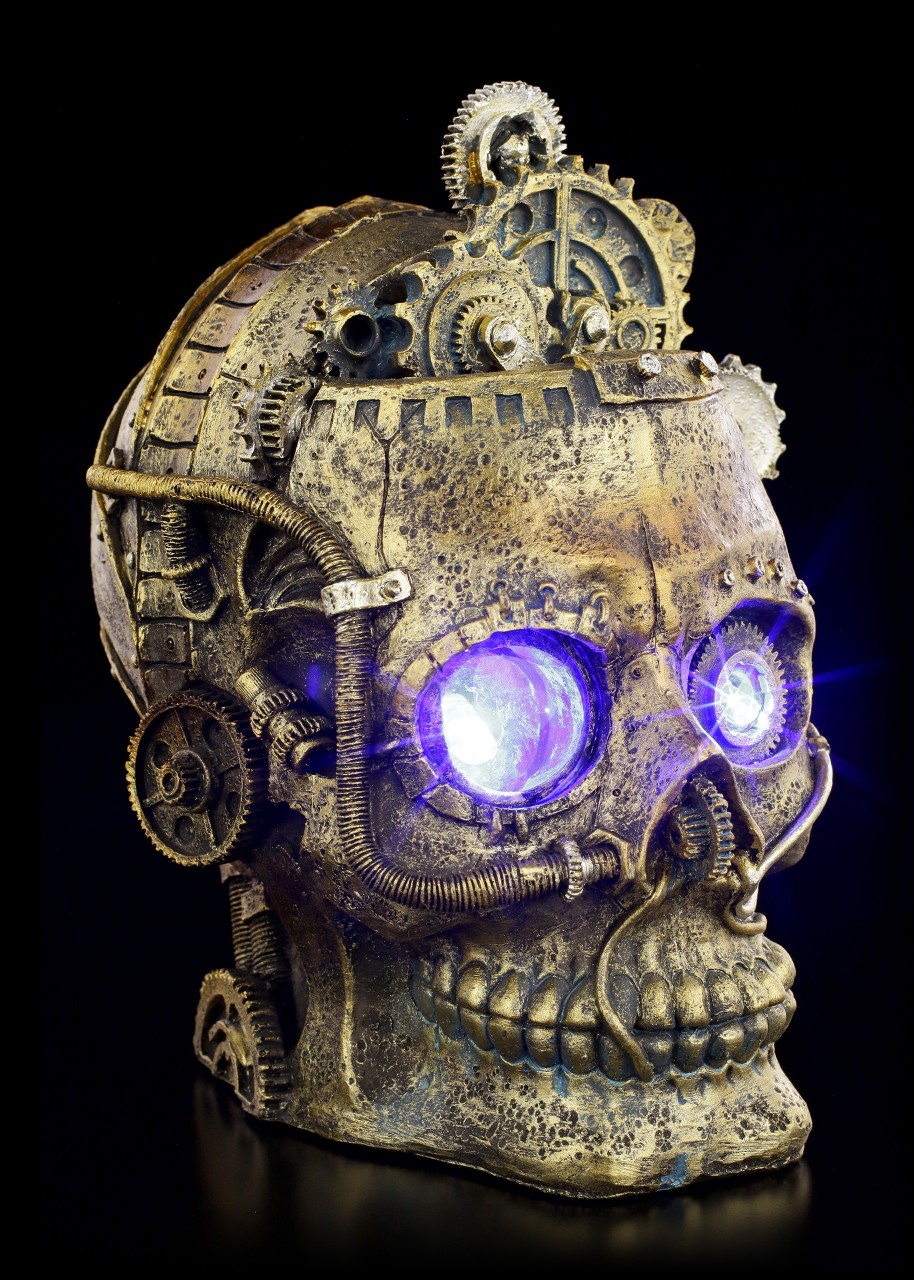 Steampunk Totenkopf mit LED - Bright Eyes
