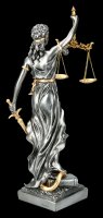 Mittlere Justitia Figur - Göttin der Gerechtigkeit - silber gold