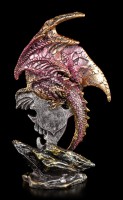 Red Dragon Figurine - With Sword and Gemstone