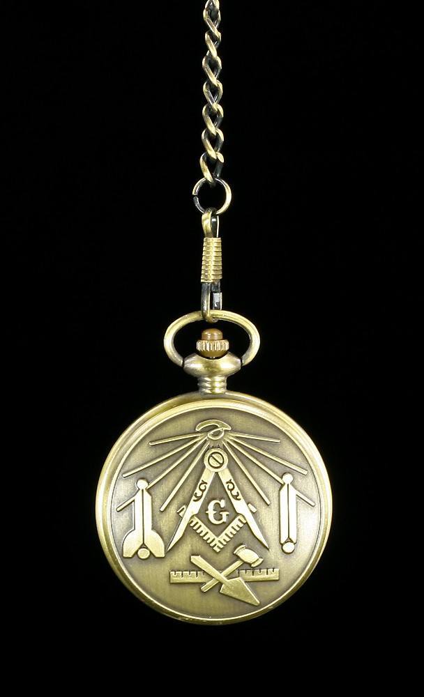 Pocket Watch - Freemasons Round Brass Colors