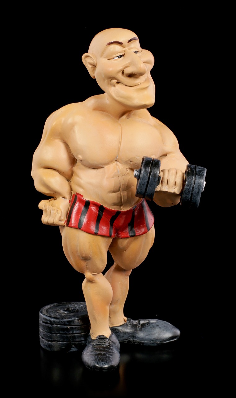 Funny Sports Figurine - Bodybuilder with Dumb Bell
