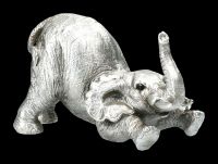 Elephant Figurine - Arching - Antique Silver