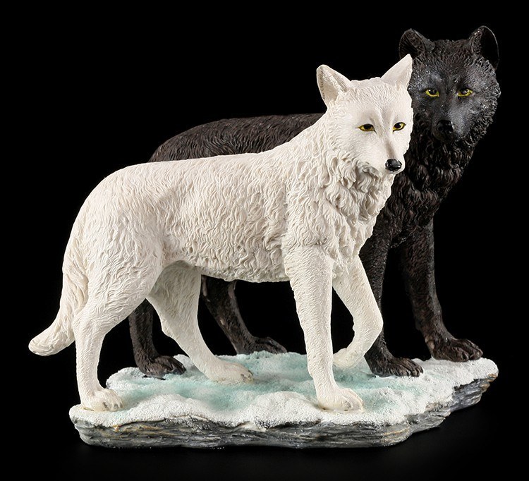 Wolf Figur - Schwarz & Weiß