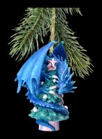 Christbaumschmuck - Weihnachts-Drache mit Baum