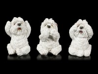 Drei weise Hunde Figuren - Westies Nichts Böses