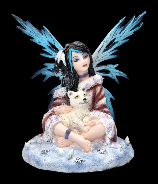 Elfenfigur - Polara mit Babywolf