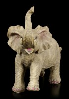 Elephant Figurine - Young standing with raised Trunk