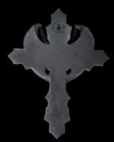 Wandrelief - Kreuz mit Baphomet und Flügeln