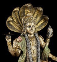 Hindu God Figurine - Vishnu - Sitting on Lotus Flower