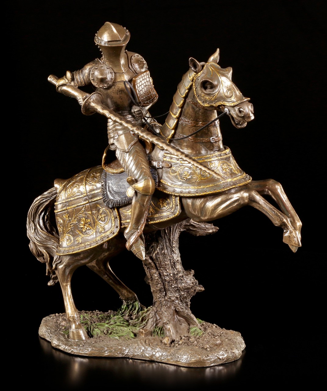 Ritter Figur mit Lanze auf Pferd