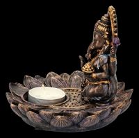 Ganesha Figur mit Teelicht- & Räucherhalter