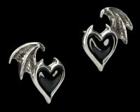 Alchemy Gothic Heart Ear Studs - Blacksoul