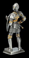 Pewter Knight Figurine with Shield and Axe