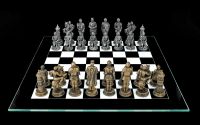 Schachspiel Ritter - Gold vs. Silber