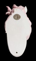 Wandrelief - Einhornkopf mit rosa Mähne