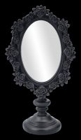 Dressing Table Mirror - Black with Roses