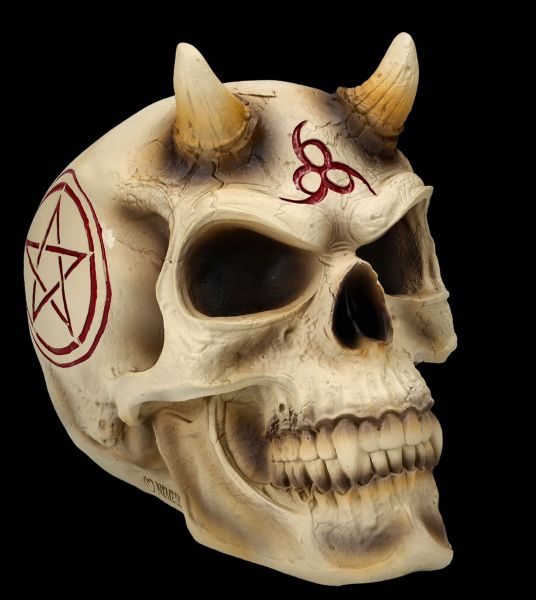 Skull Figurine Devil - 666 by James Ryman