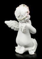 White Angel Figurine Praying with Cross