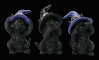 Cat Figurines - Whitches No Evil