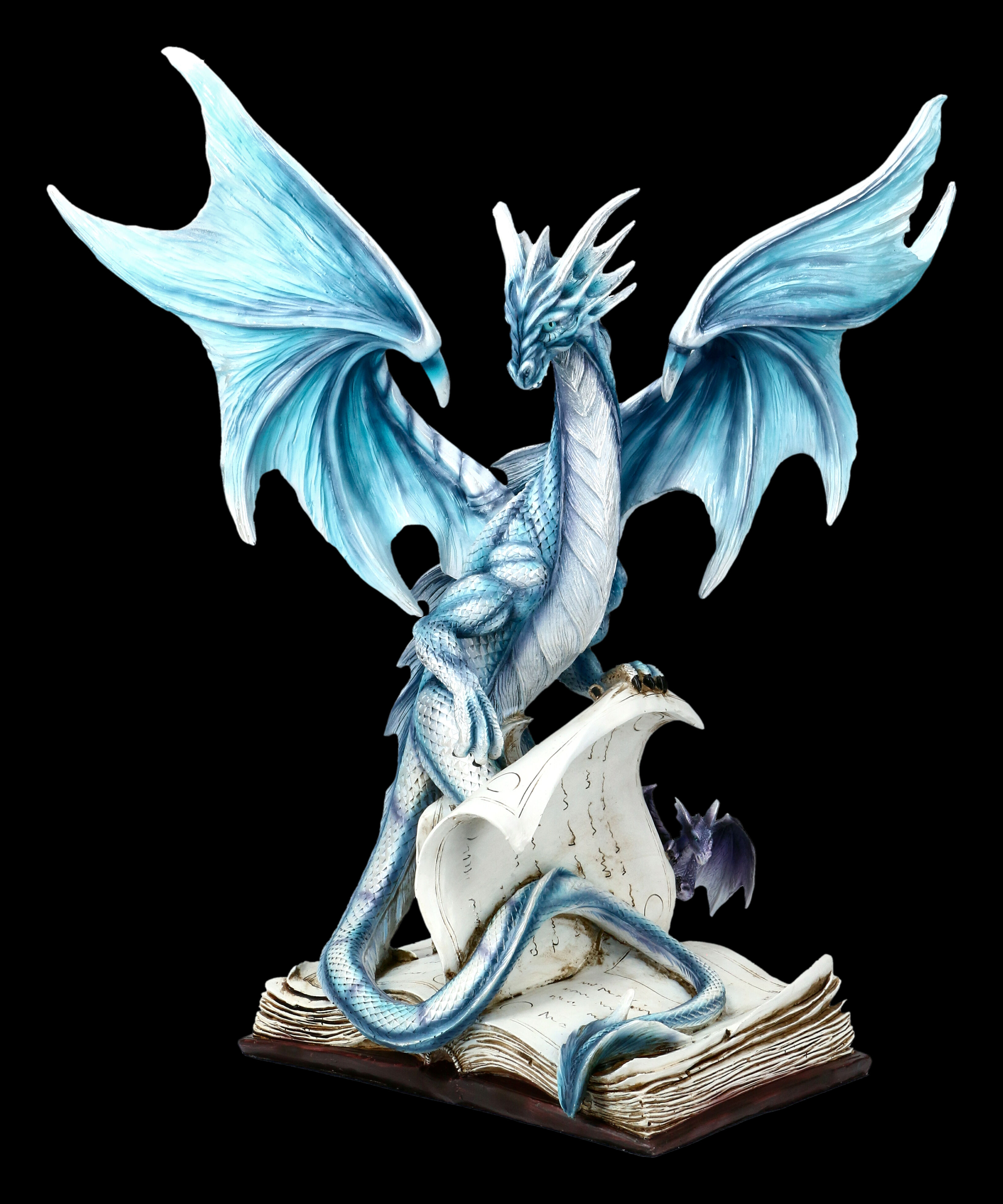 Drachen Elfe Figur Fantasy Statue Gothic Deko Dragon Guard groß 