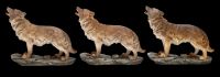 Wolf Figurines - Standing Howling Set of 3
