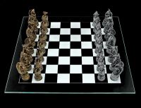 Schachspiel Drachen - Gold vs. Silber