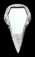 Hand Mirror - Raven Skull Antique Silver