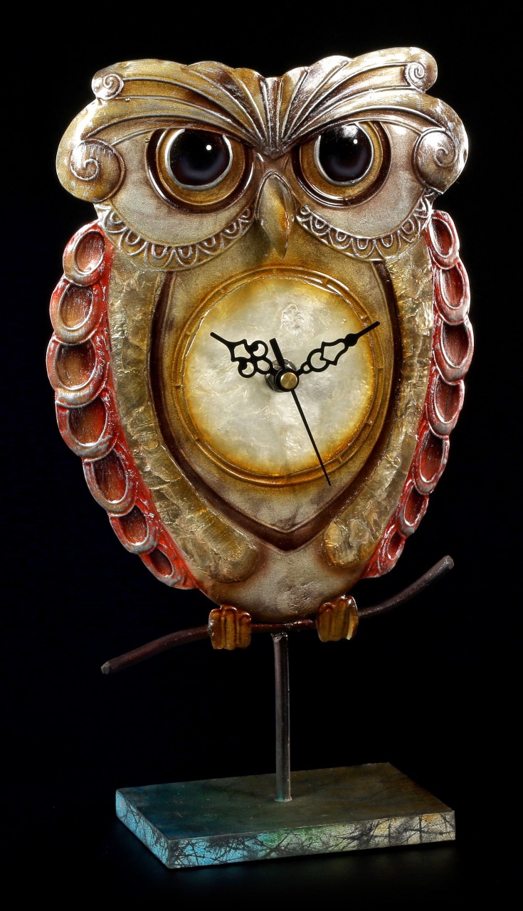 Metal Figurine Clock - Owl