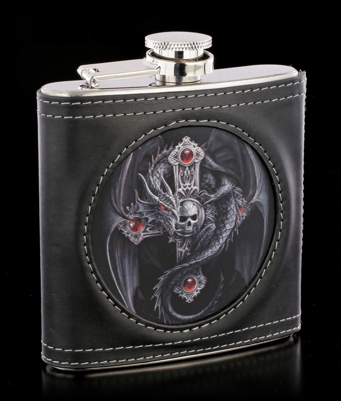 Hip Flask with Dragon - Gothic Guardian 3D
