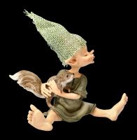 Pixie Goblin Figurine with Squirrel