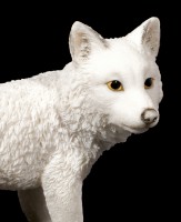 Weisse Wolf Figur - Welpe stehend