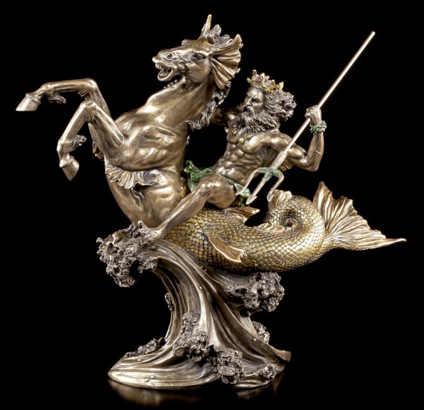 Poseidon Figur auf Seepferd - Olympischer Gott