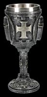 Ritter Kelch mit Helm-Motiv - silberfarben