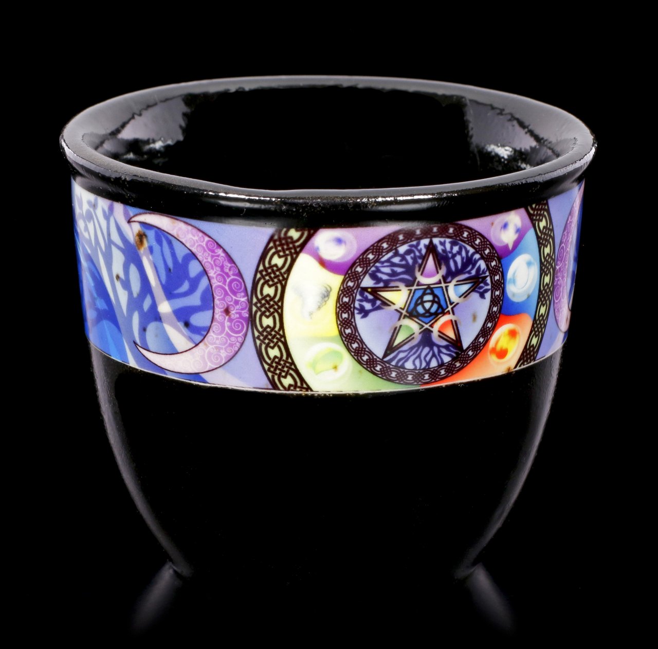 Black Smudge Bowl with Pentagram