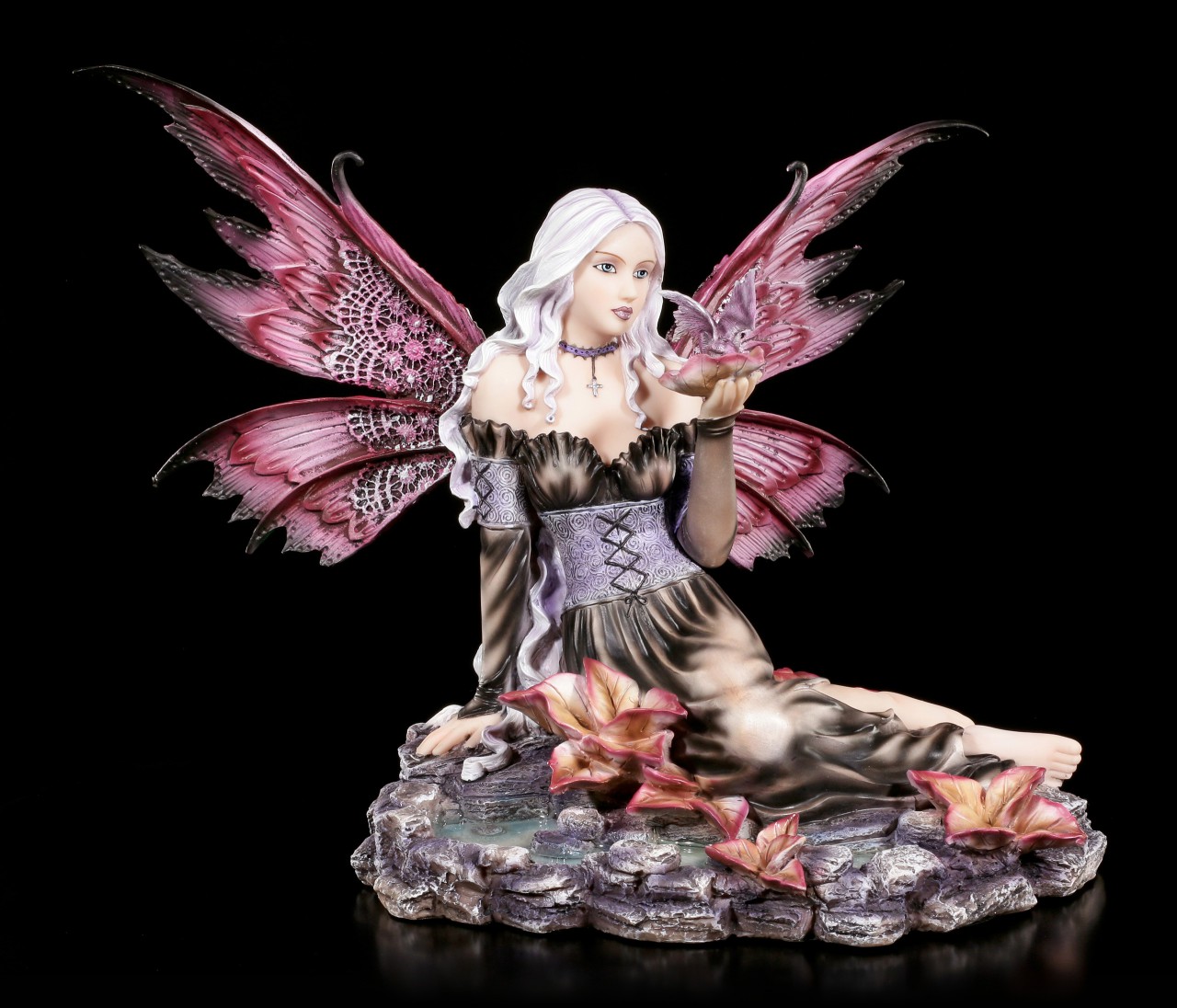 Fairy Figurine - Herbania gives small Dragon a Drink
