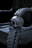 Kleiner Totenkopf Thron Fantasy Gothic Dekoration 