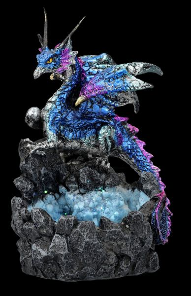 Drachen Figur - Blauer Kristallhüter