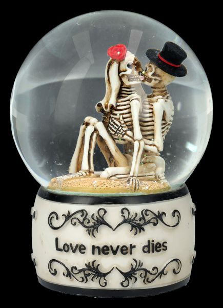 Schneekugel Skelett Liebespaar - Love Never Dies