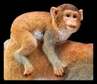 Gartenfigur Affen - Mama trägt Baby