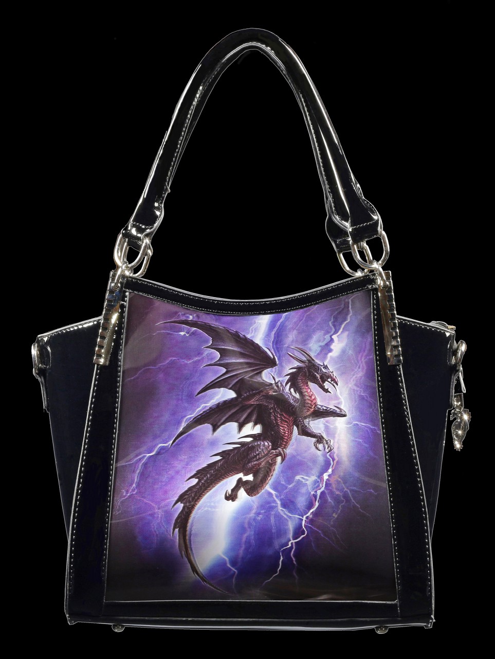 Lack Handtasche mit 3D Motiv - Lightning Dragon