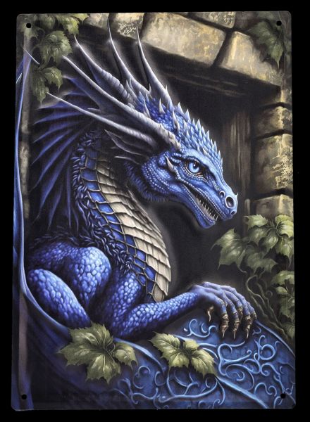 Metal Sign - Blue Thorn Dragon