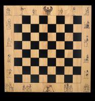 Wooden Chess Board - Egyptian Hieroglyphs