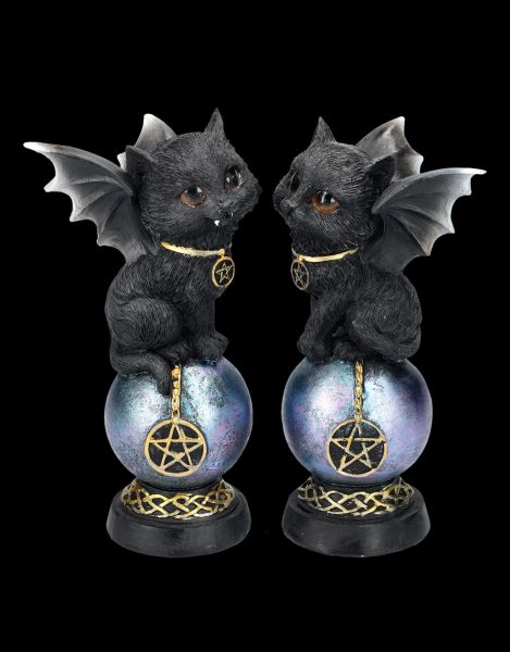 Vampire Cats Figurine Set of 2 on Crystal Ball
