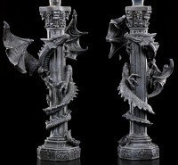 Candlestick - Dragon on Column - Set of 2