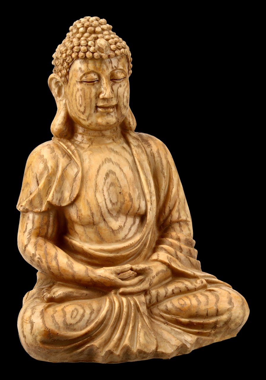 Buddha Figurine in Wood look