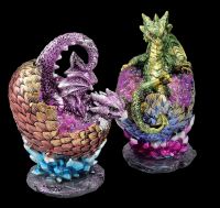 Dragon Figurines Coloured Set of 2 - Babies Hatching